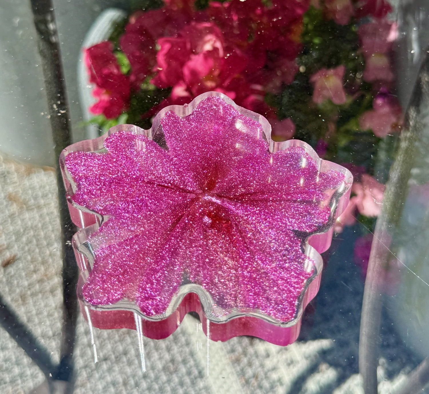 Orchid Blossom coaster outdoor view