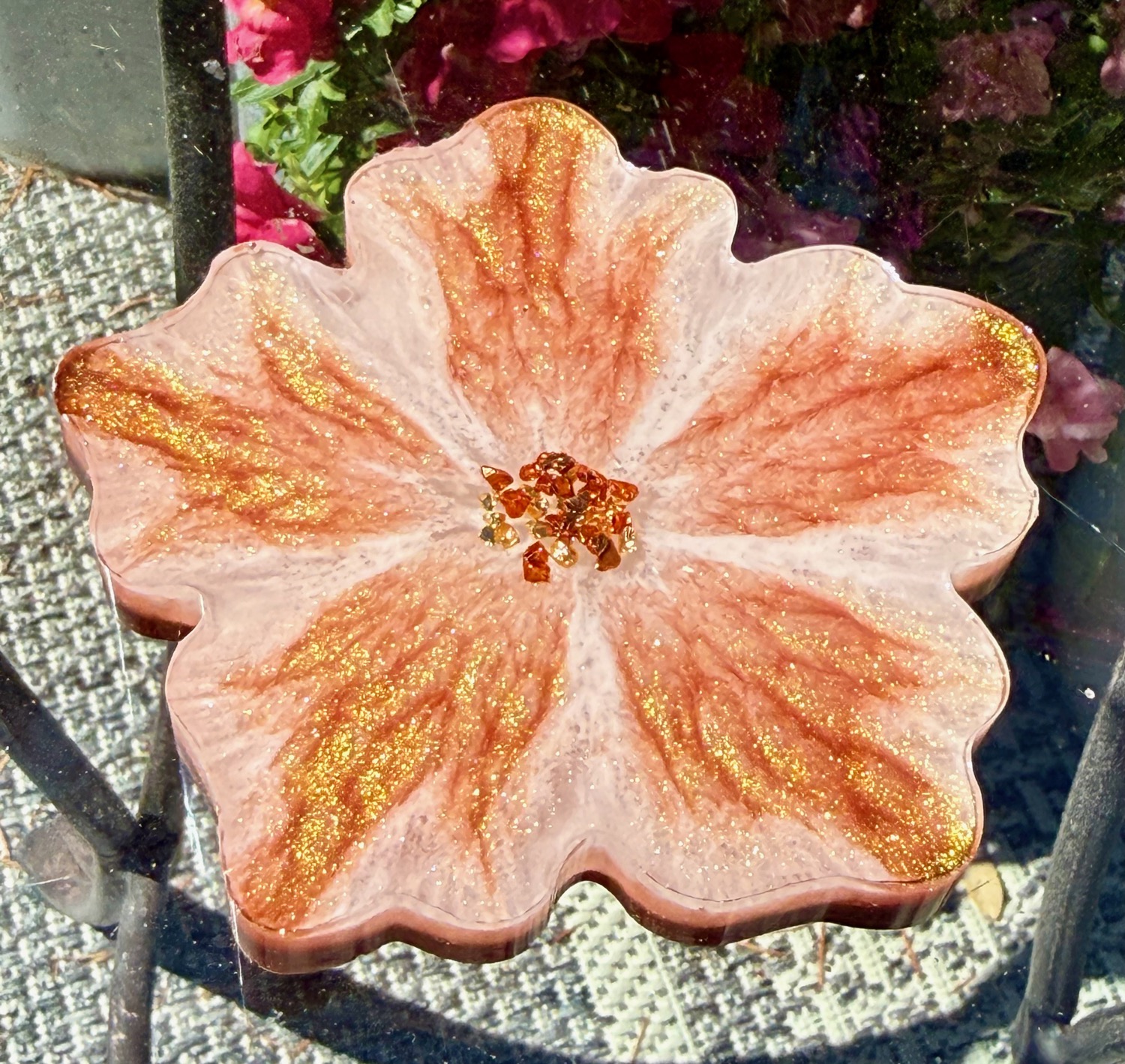Gilded Petal coaster outdoor view