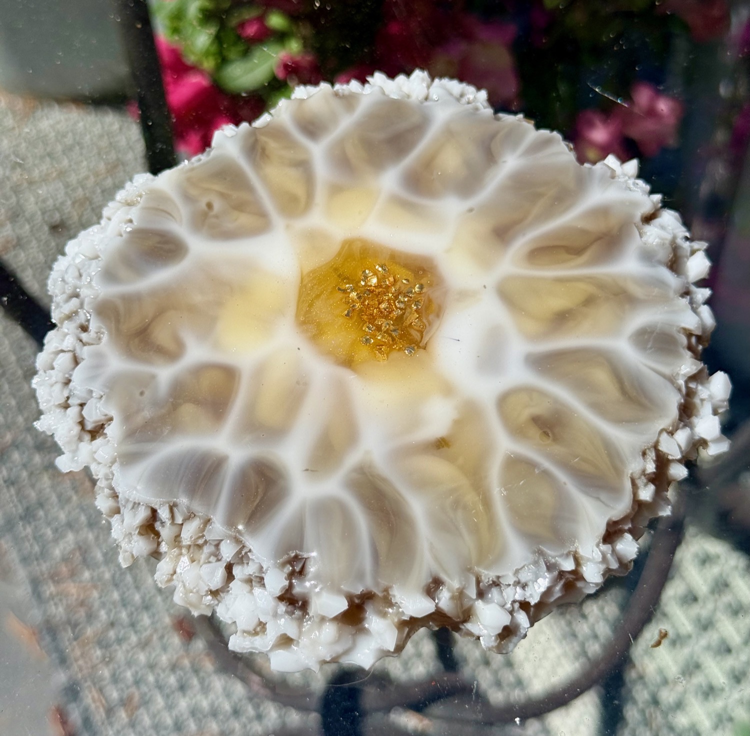 Stone Geode coaster outdoor view 2