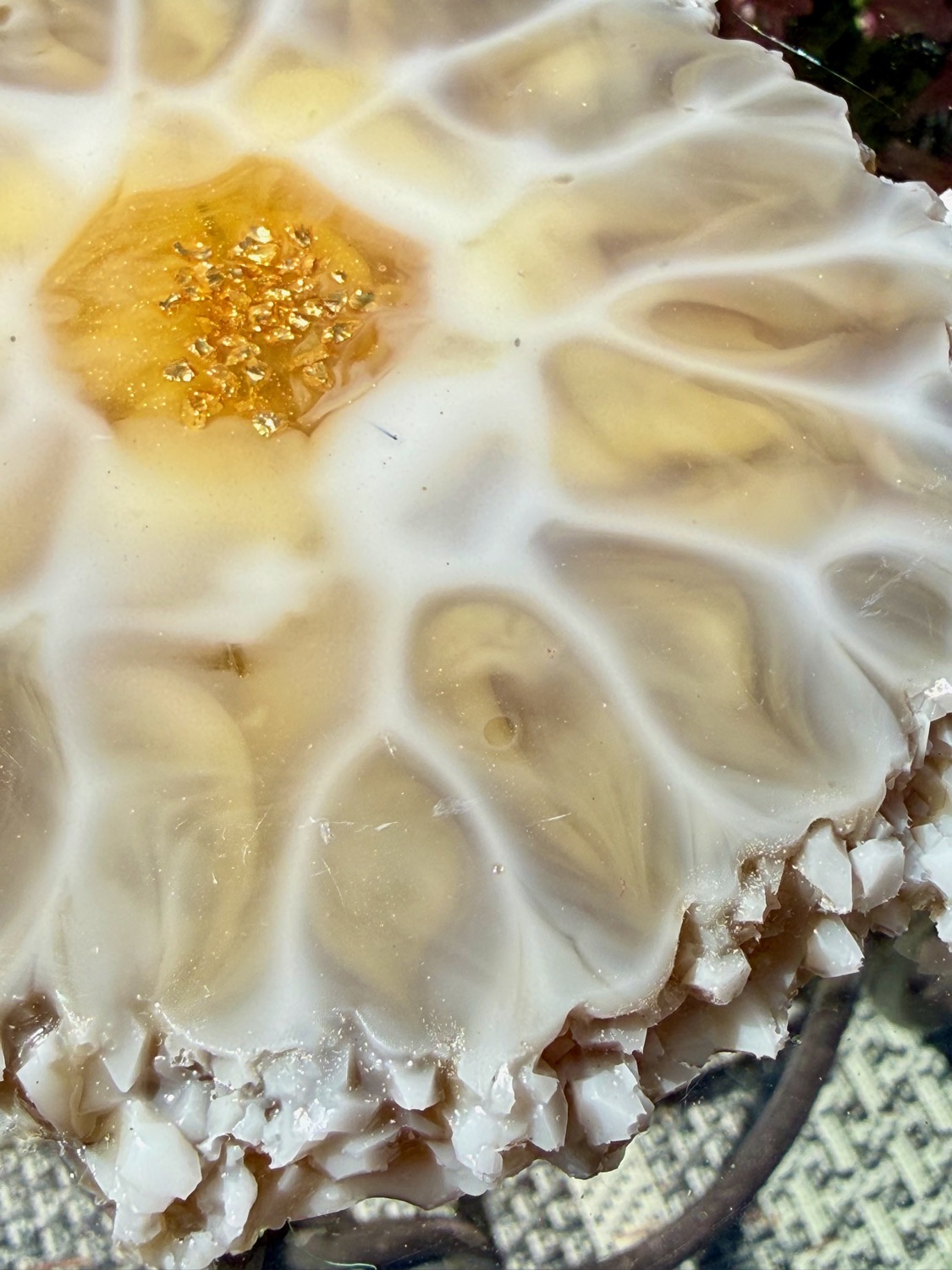 Stone Geode coaster crystal edge outdoor