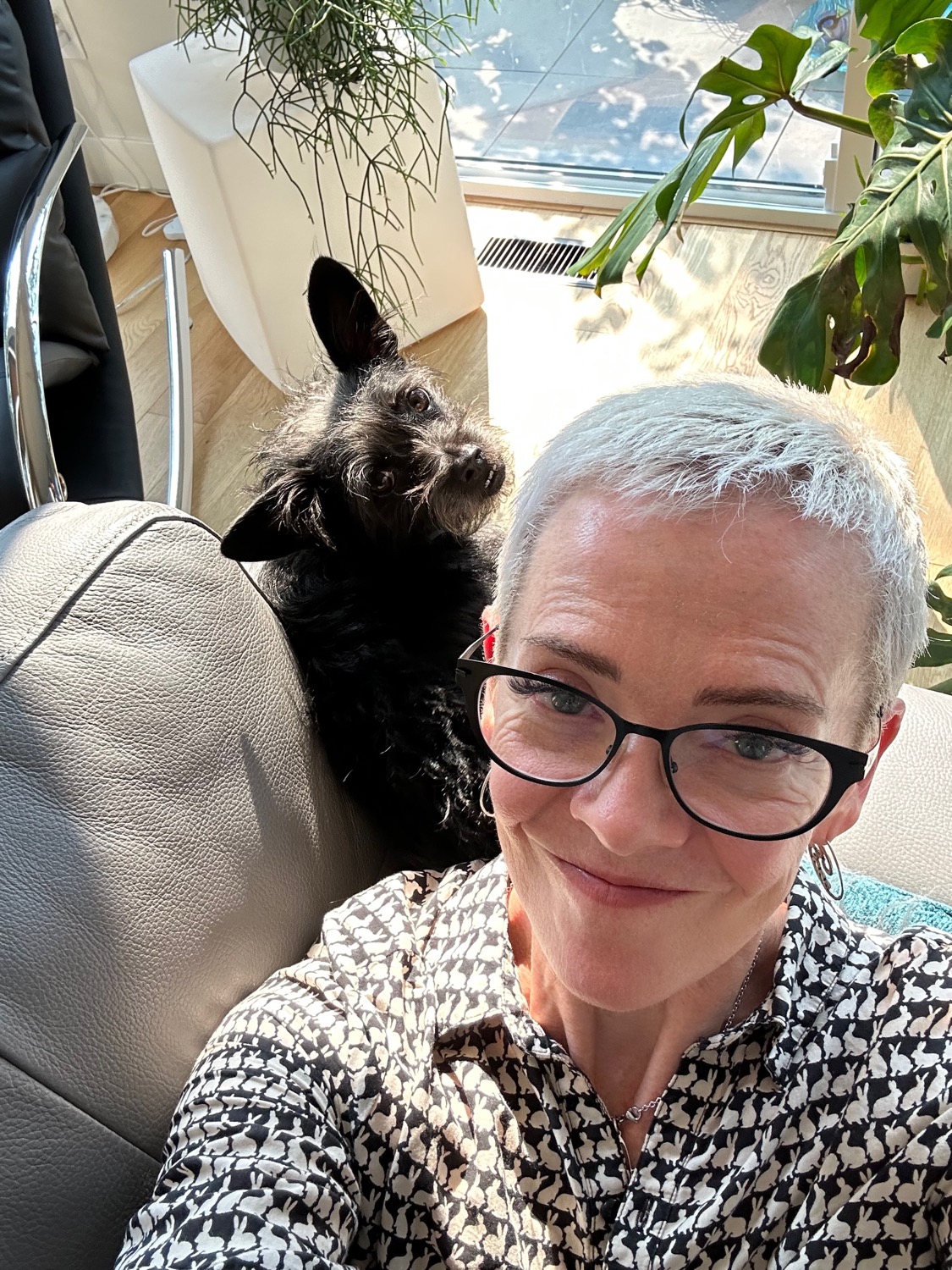 Janet Hardy and her very important dog